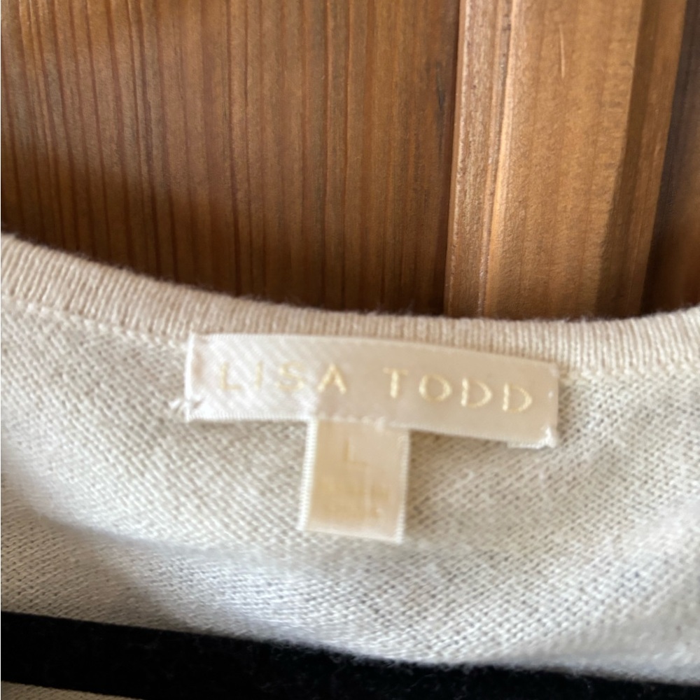 Lisa Todd Cream Sweater:  stylish live and heart design.